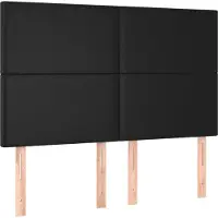 vidaXL Boxspring met matras kunstleer zwart 140x190 cm