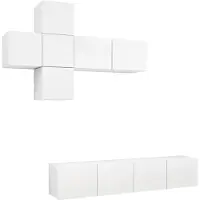 vidaXL 7-delige Tv-meubelset bewerkt hout wit
