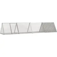 vidaXL Konijnenhok 403,5x80,5x71 cm gegalvaniseerd staal grijs