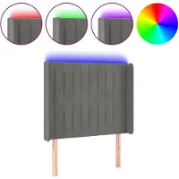 vidaXL Hoofdbord LED 103x16x118/128 cm fluweel lichtgrijs
