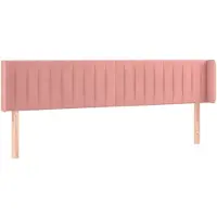 vidaXL Hoofdbord met randen 203x16x78/88 cm fluweel roze