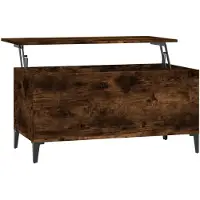 vidaXL Salontafel 90x44,5x45 cm bewerkt hout gerookt eikenkleurig