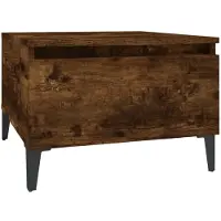 vidaXL Bijzettafel 50x46x35 cm bewerkt hout gerookt eikenkleurig