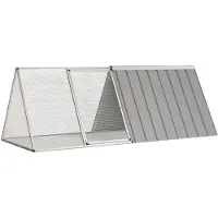 vidaXL Konijnenhok 201,5x80,5x71 cm gegalvaniseerd staal grijs