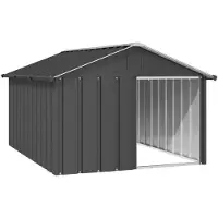 vidaXL Hondenhok 116,5x153x81,5 cm gegalvaniseerd staal antracietkleur
