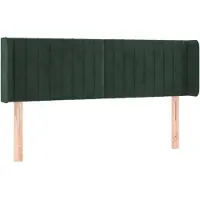 vidaXL Hoofdbord met randen 147x16x78/88 cm fluweel donkergroen