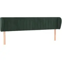 vidaXL Hoofdbord met randen 203x23x78/88 cm fluweel donkergroen