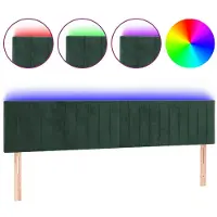 vidaXL Hoofdbord LED 200x5x78/88 cm fluweel donkergroen