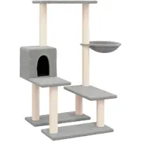 vidaXL Kattenmeubel met sisal krabpalen 94,5 cm lichtgrijs