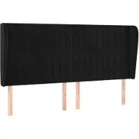 vidaXL Hoofdbord met randen 183x23x118/128 cm fluweel zwart