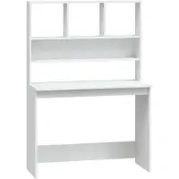 vidaXL Bureau met schappen 102x45x148 cm bewerkt hout wit