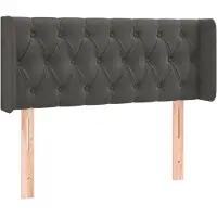 vidaXL Hoofdbord met randen 93x16x78/88 cm fluweel donkergrijs