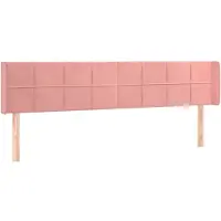 vidaXL Hoofdbord met randen 163x16x78/88 cm fluweel roze