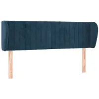 vidaXL Hoofdbord met randen 147x23x78/88 cm fluweel donkerblauw
