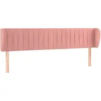 vidaXL Hoofdbord met randen 183x23x78/88 cm fluweel roze