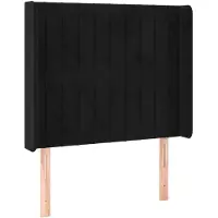 vidaXL Hoofdbord met randen 103x16x118/128 cm fluweel zwart