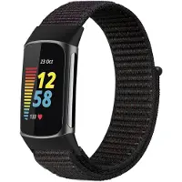 IMoshion Nylon bandje voor de Fitbit Charge 5 / 6 - Maat L - Zwart