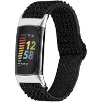 IMoshion Elastisch nylon bandje voor de Fitbit Charge 5 / 6 - Zwart