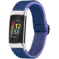 IMoshion Elastisch nylon bandje voor de Fitbit Charge 5 / 6 - Donkerblauw
