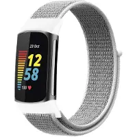 IMoshion Nylon bandje voor de Fitbit Charge 5 - Maat S - Lichtgrijs