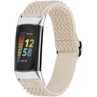 IMoshion Elastisch nylon bandje voor de Fitbit Charge 5 - Beige