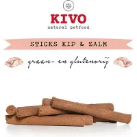 Kivo Petfood Hondensnack Sticks Kip & Zalm 2 zakken x 6 stuks - Graanvrij en Glutenvrij