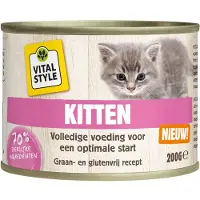 VITALstyle 6x Kattenvoer Blik Kitten 200 gr