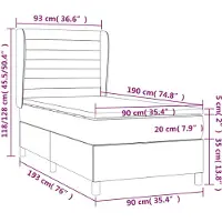 vidaXL Boxspring met matras stof taupe 90x190 cm