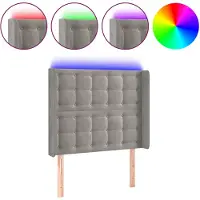 vidaXL Hoofdbord LED 103x16x118/128 cm fluweel lichtgrijs