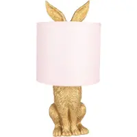 Clayre & Eef Tafellamp Konijn Ø 20x43 cm Goudkleurig Kunststof Bureaulamp Goudkleurig Bureaulamp