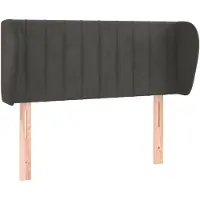 vidaXL Hoofdbord met randen 93x23x78/88 cm fluweel donkergrijs