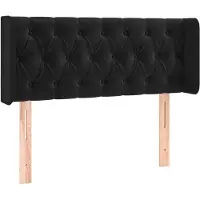 vidaXL Hoofdbord met randen 103x16x78/88 cm fluweel zwart