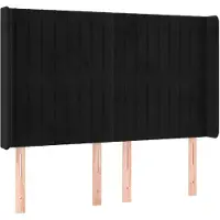 vidaXL Hoofdbord met randen 147x16x118/128 cm fluweel zwart