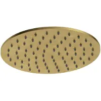 Hotbath Archie AR198 Hoofddouche 20cm 8mm Dik RVS 316 - Geborsteld Messing PVD - RVS 316 - Kranen, Douchekranen, Hoofddouches - 8720629193397 - Kranen, Douchekranen, Hoofddouches