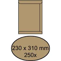 IEZZY Envelop akte 230x310mm zelfklevend 90gr bruin 250stuks