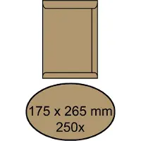 IEZZY Envelop akte IEZZY 175x265mm zelfklevend 90gr bruin 250stuks