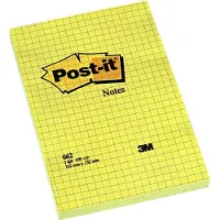 Post-It Memoblok post-it 662 102x152mm ruit geel | 6 stuks
