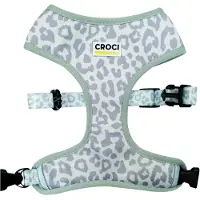 Croci tuig voor hond luipaard tweezijdig grijs / groen 42-55 cm