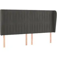 vidaXL Hoofdbord met randen 203x23x118/128 cm fluweel donkergrijs