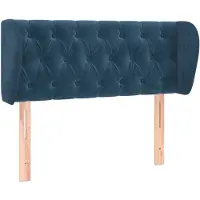 vidaXL Hoofdbord met randen 103x23x78/88 cm fluweel donkerblauw