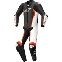Alpinestars Missile V2 1-delig leren pak Zwart/Wit/Neonrood 50, Mannen