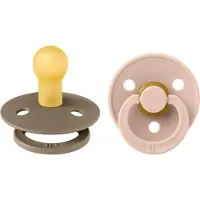 BIBS Colour Fopspenen - Maat 2 - 2-pack - Rond - Dark Oak/Blush - - 6-18 mnd - Fopspenen