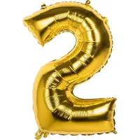 Boland folieballon cijfer 2 latex goud 86 cm