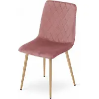 Viking Choice TURIN - Velvet eetkamerstoel - roze - set van 4 eetstoelen