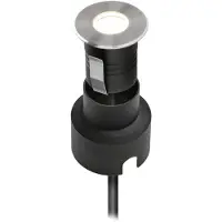 EVN P6721502 LED grondspot inbouwlamp voor vloeren 12 V, rond, 3000 K, alu / grijs / zink, Roestvrij staal, Modern