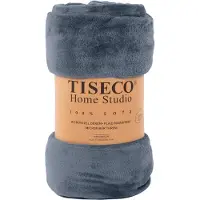 Tiseco Plaid Home Studio Cosy Stone Blue-180 x 220 cm