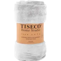Tiseco Plaid Home Studio Cosy Light Grey-180 x 220 cm