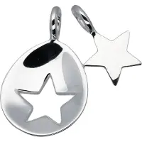 Lifetime Love hanger - zilver - ster 16 x 10 mm - druppel met opengewerkte ster 25 x 15 mm