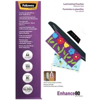 Fellowes Lamineerhoezen - A4 - Zelfklevend - 80 Micron - 100 Stuks