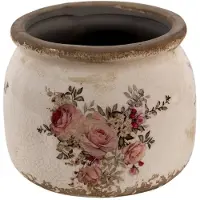Clayre & Eef Roze Decoratie bloempot Ø 10*9 cm van Keramiek
